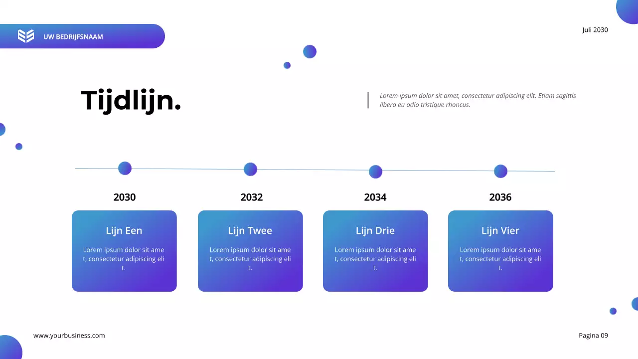 Paars en blauw modern ondernemingsplan