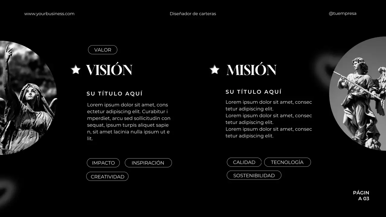 Blanco y negro Minimal Elegante Diseñador Gráfico Cartera