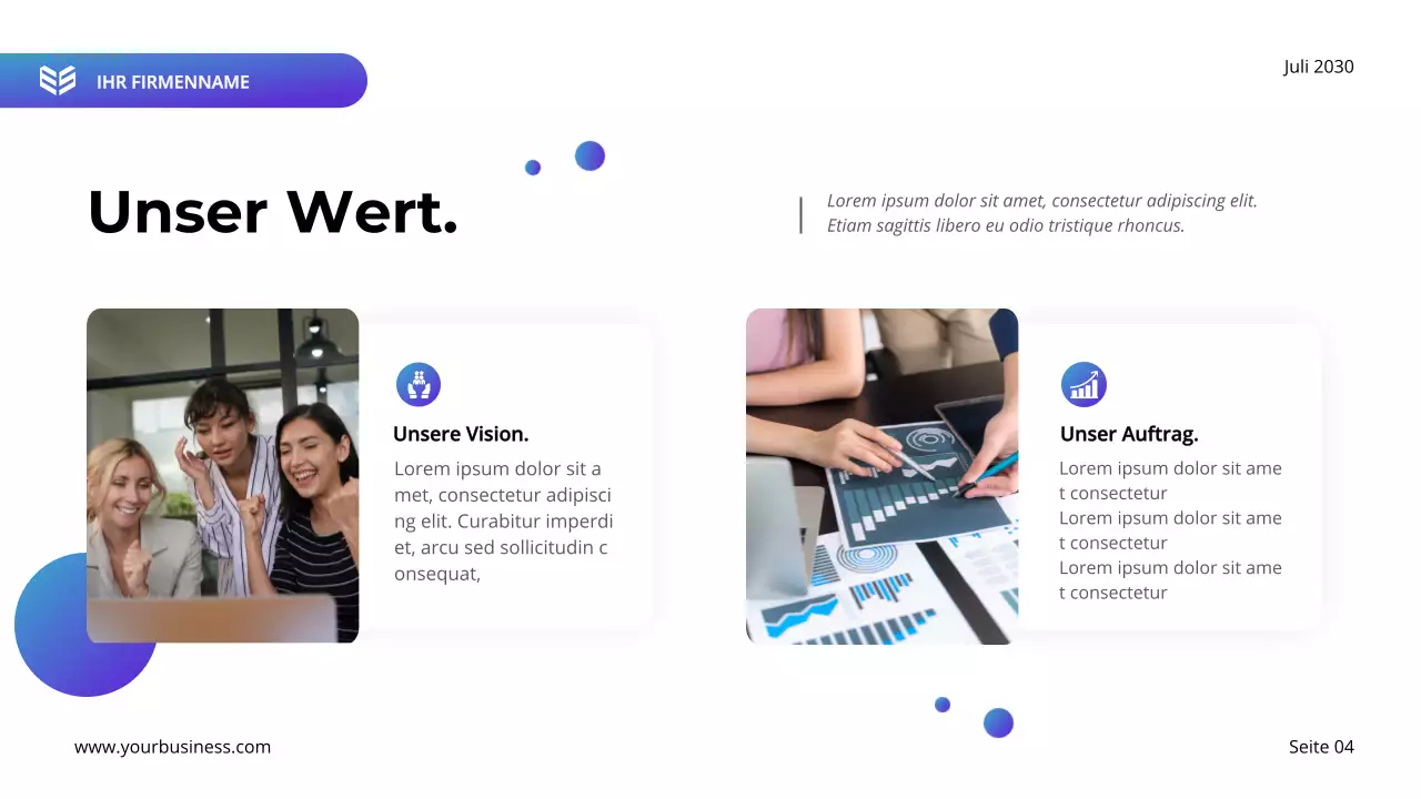 Lila und Blau Moderner Businessplan