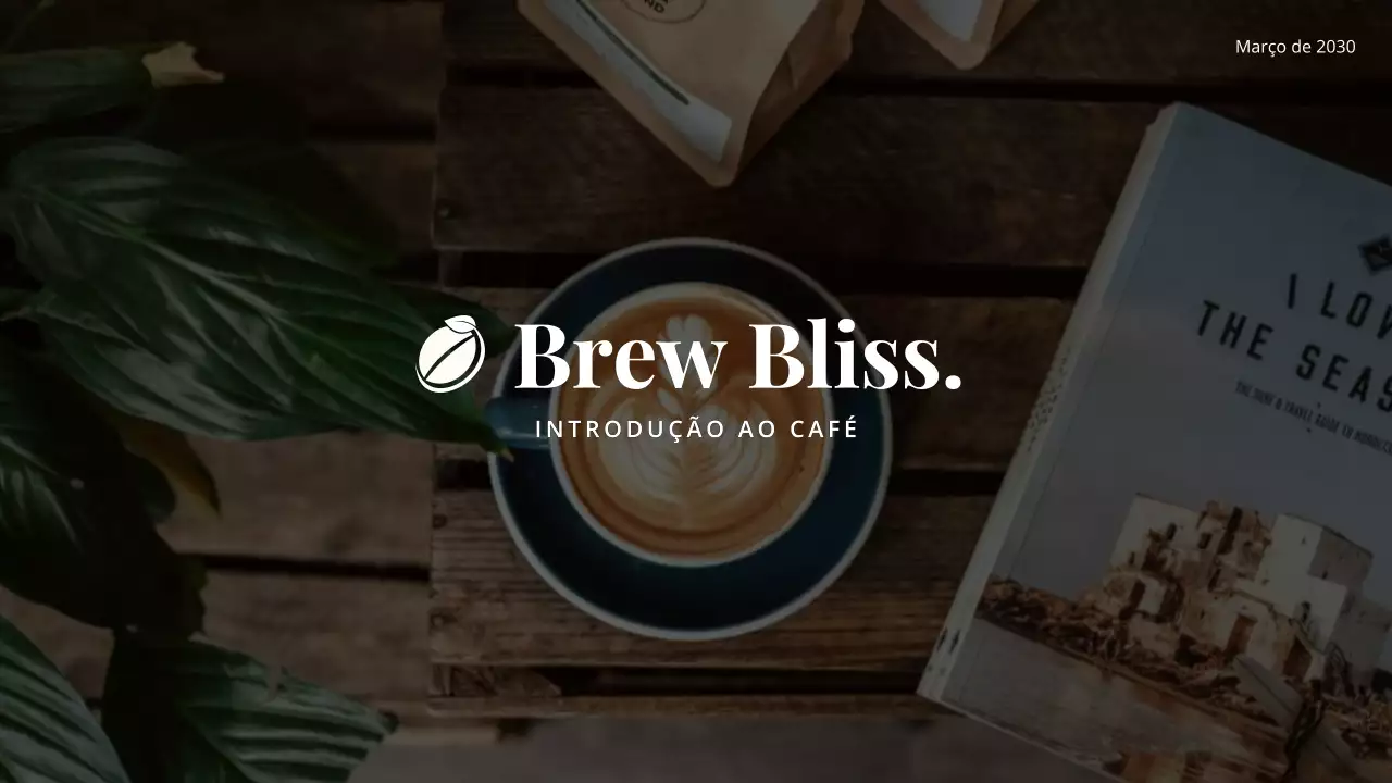 Introdução à loja de café clássica simples a castanho e branco
