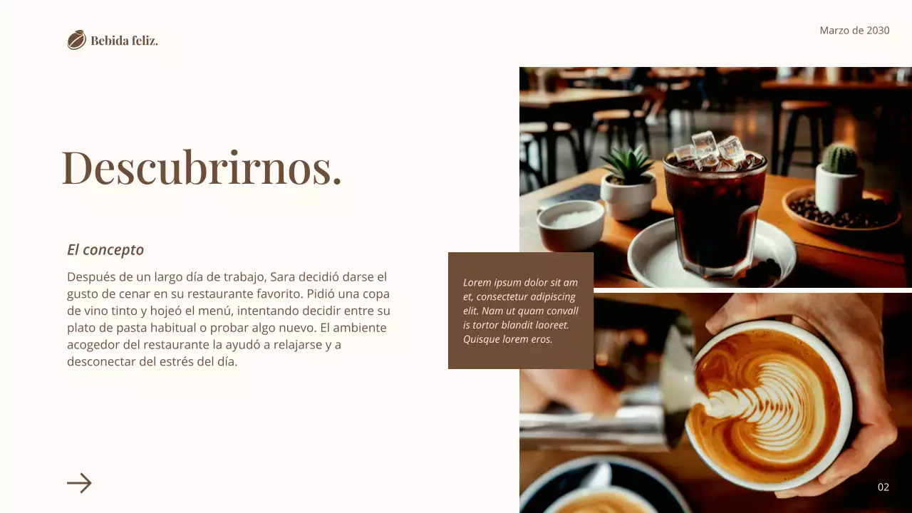 Marrón y blanco Simple Classic Coffe Shop Introducción