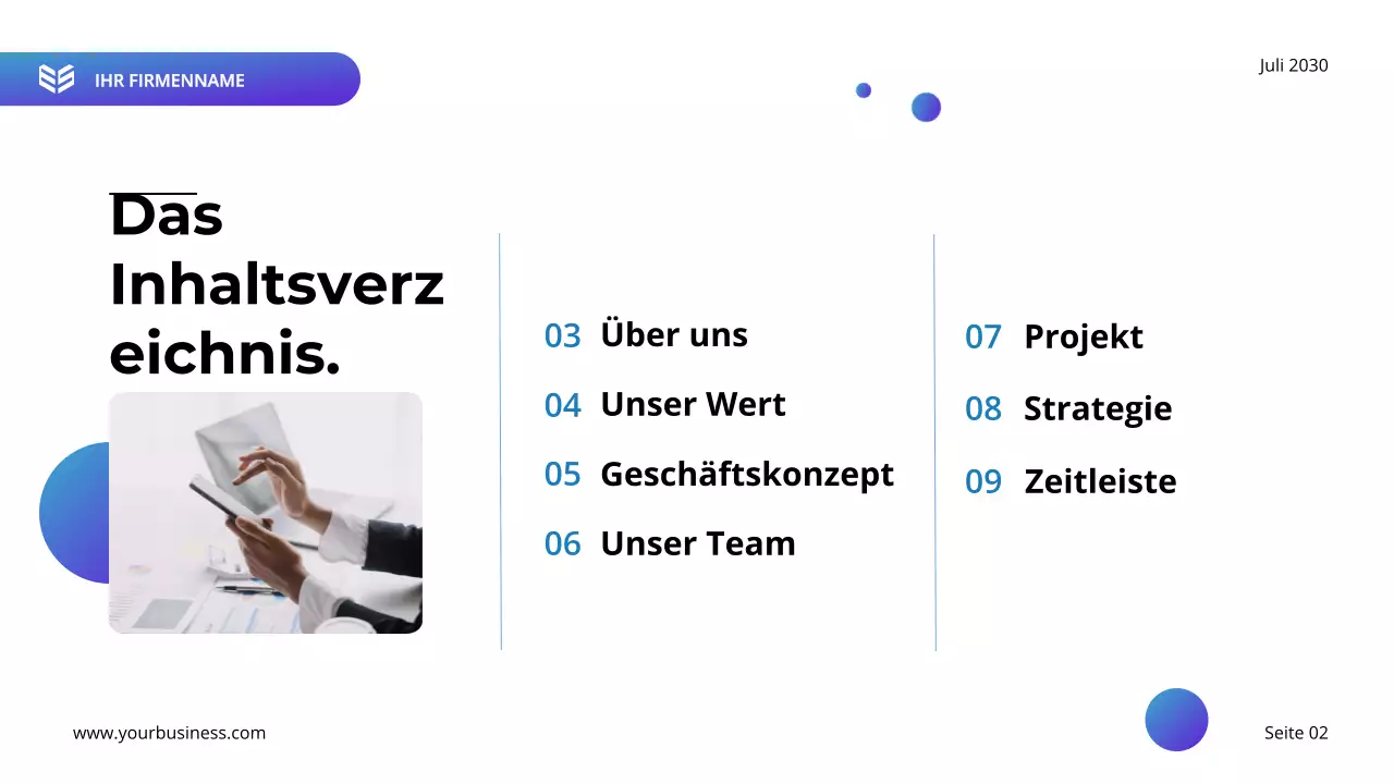 Lila und Blau Moderner Businessplan