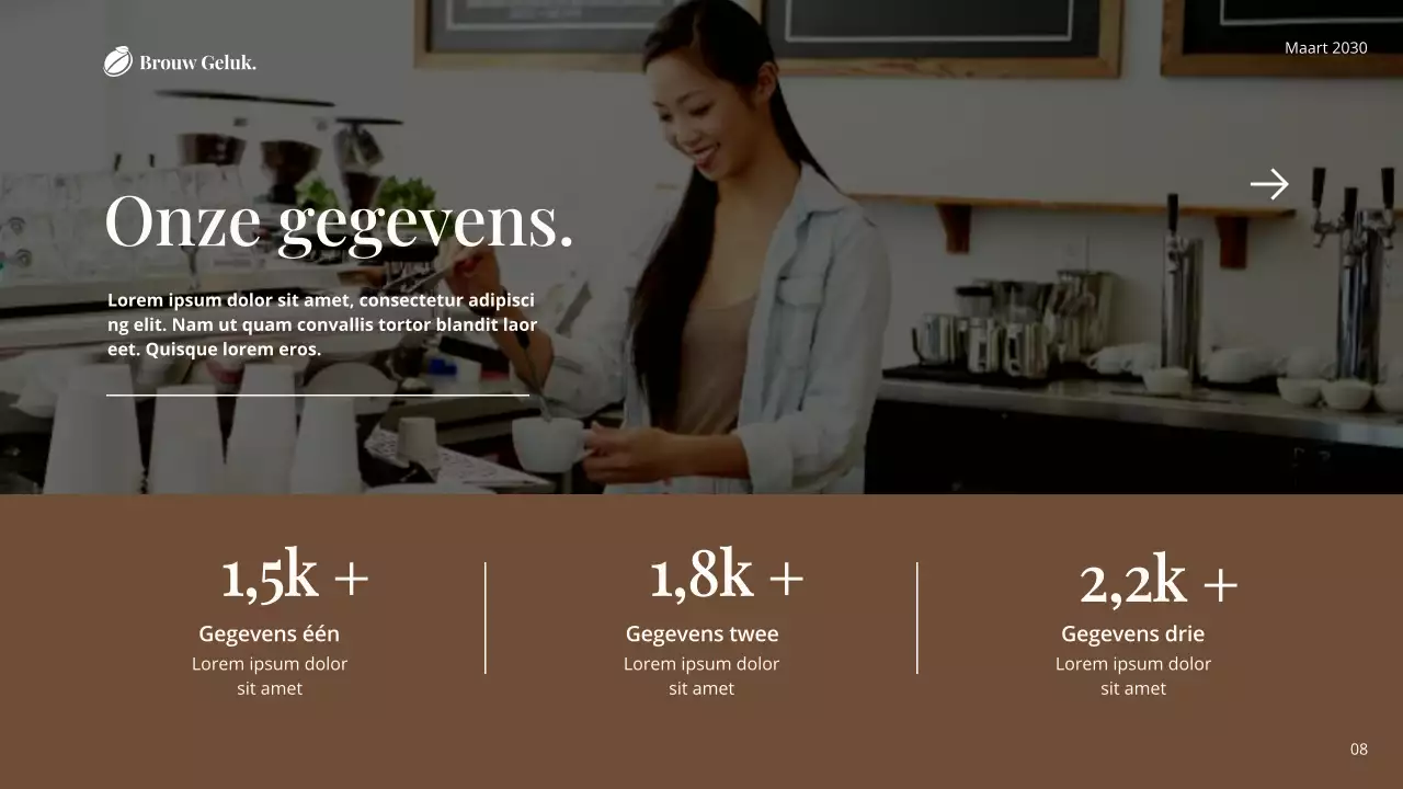 Bruine en witte eenvoudige klassieke coffeeshop inleiding