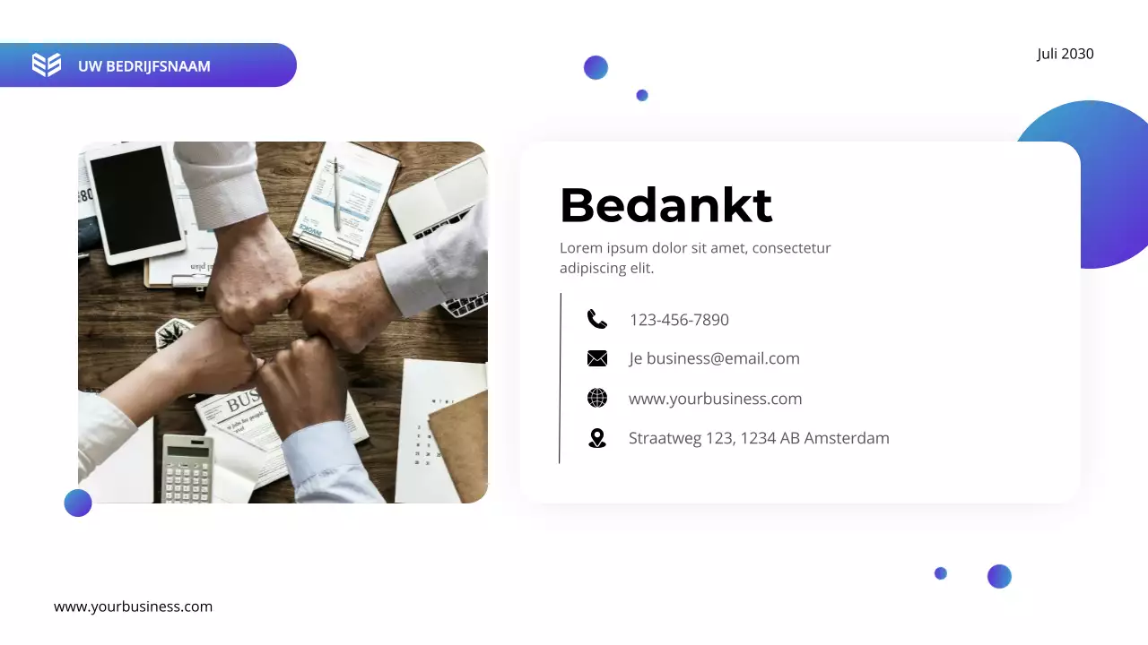 Paars en blauw modern ondernemingsplan