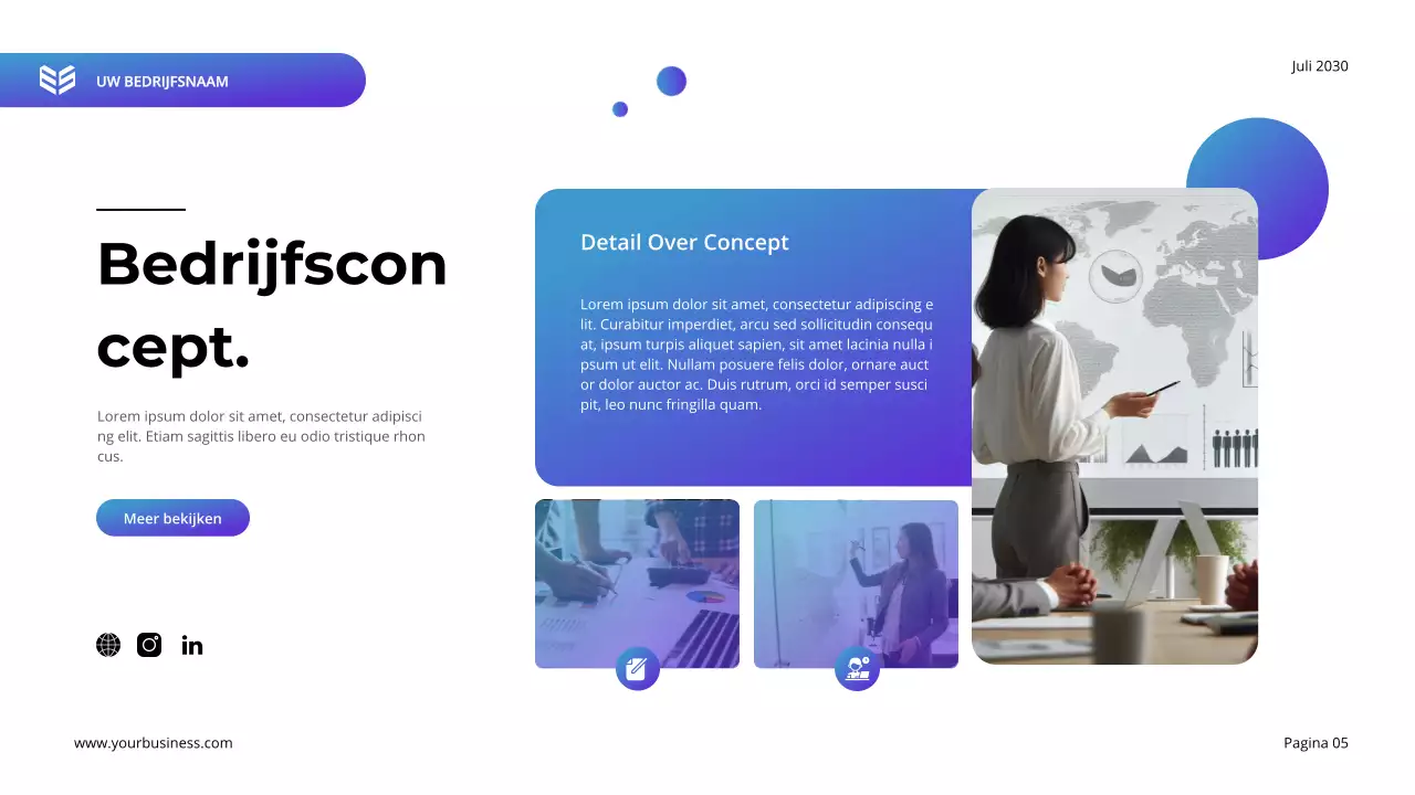 Paars en blauw modern ondernemingsplan