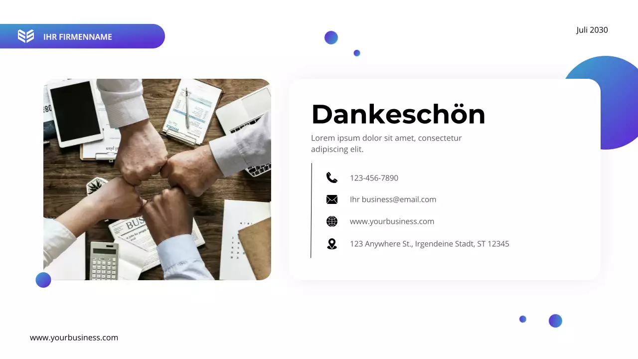 Lila und Blau Moderner Businessplan