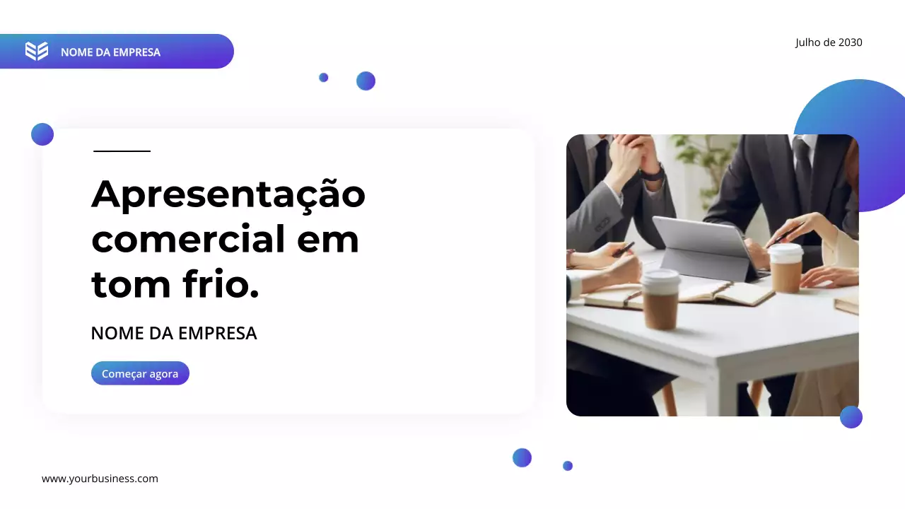Plano de negócios moderno em roxo e azul