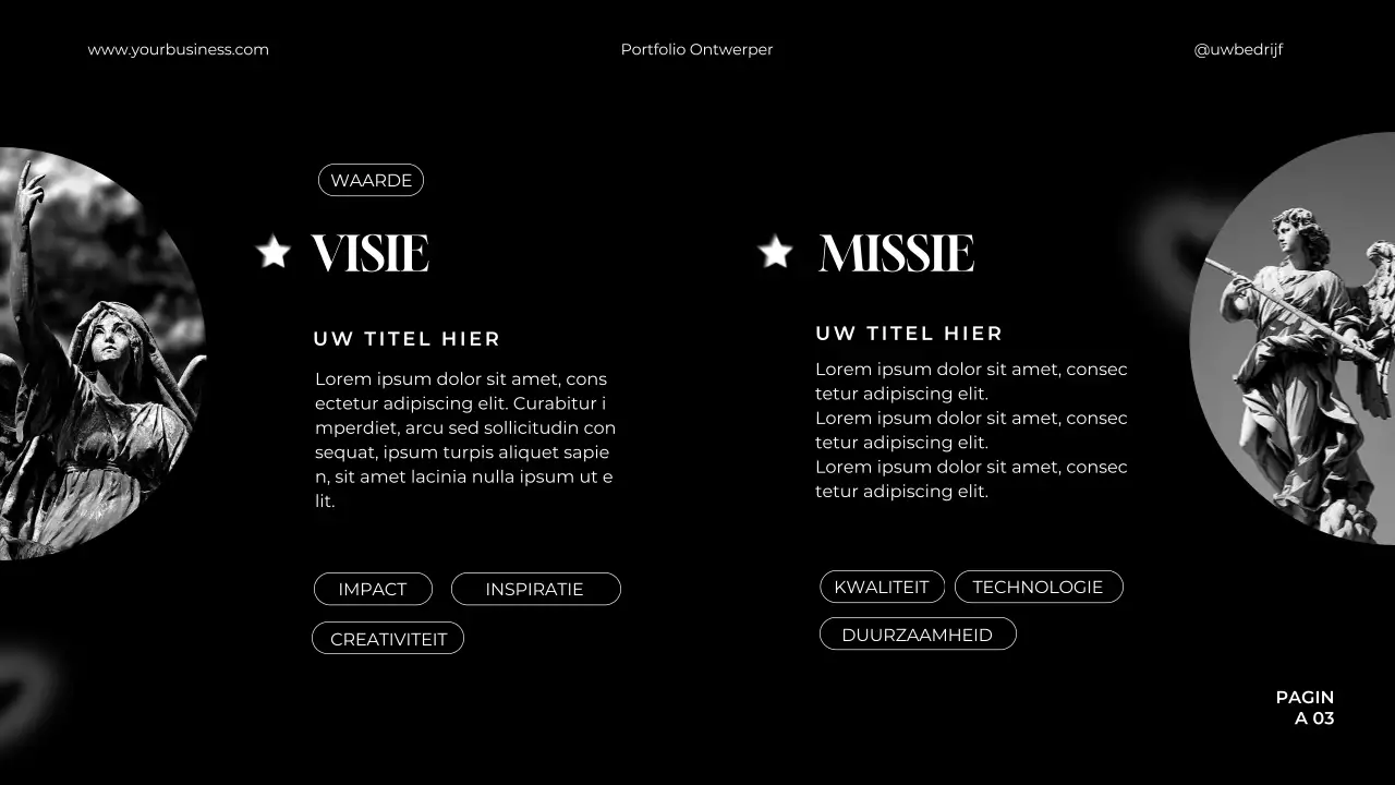 Zwart-wit Minimalistisch Elegant Portfolio Grafisch Ontwerper