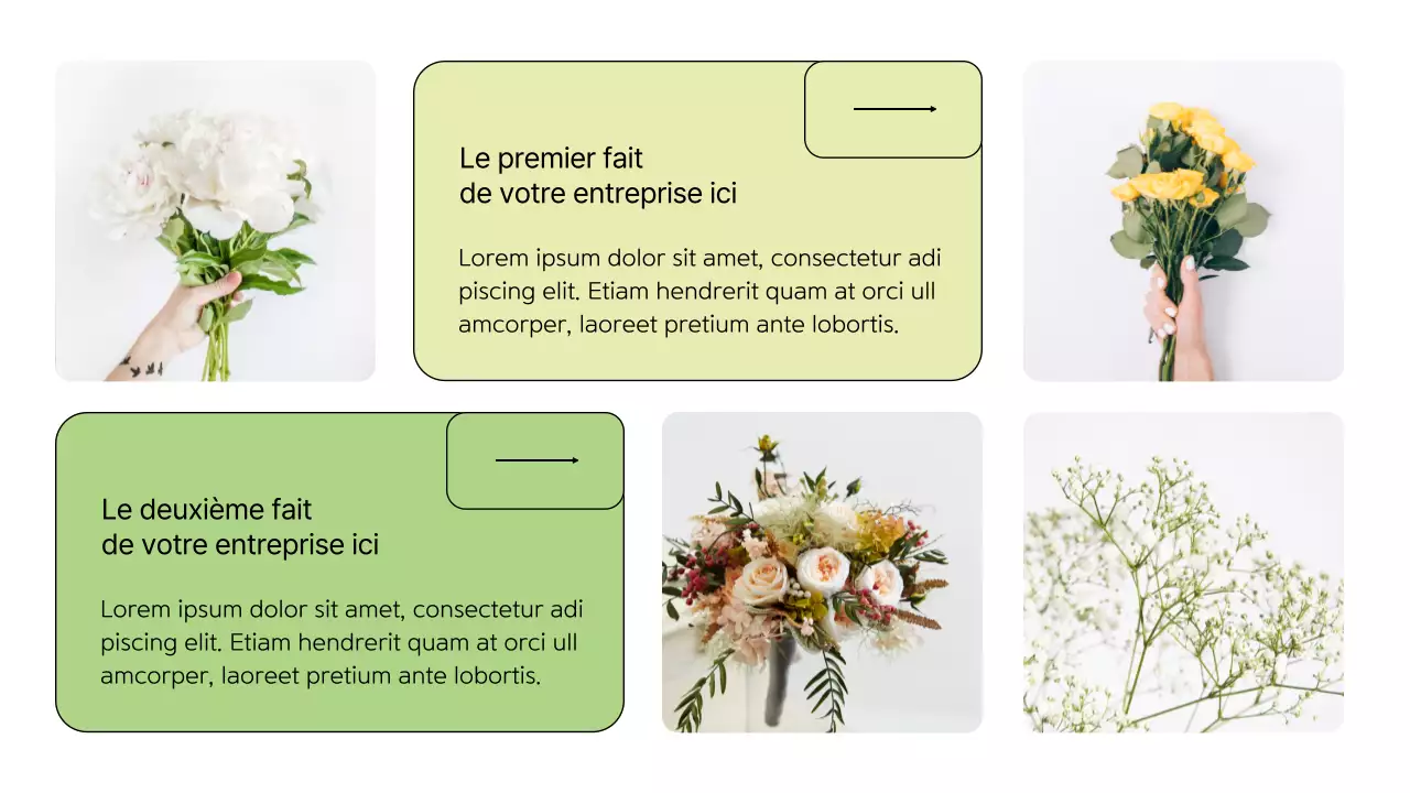 Introduction de la société Flower Shop Minimal blanc et vert