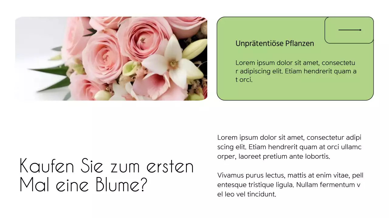 Weiß und Grün Minimal Flower Shop Einführung des Unternehmens
