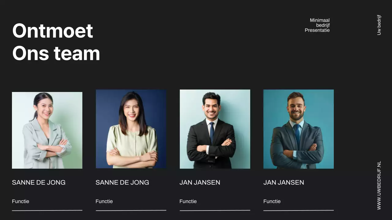 Minimalistisch zakelijk projectvoorstel in zwart en ivoor