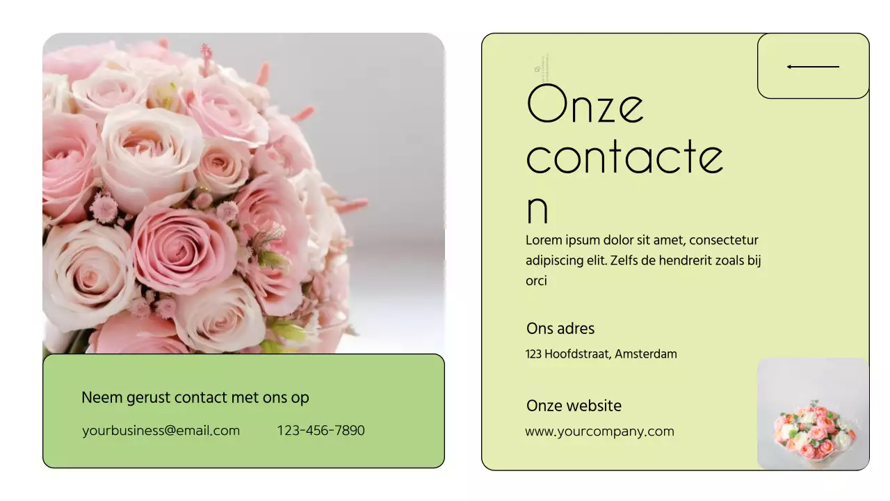 Wit en Groen Minimal Bloemenwinkel Introductie van het bedrijf