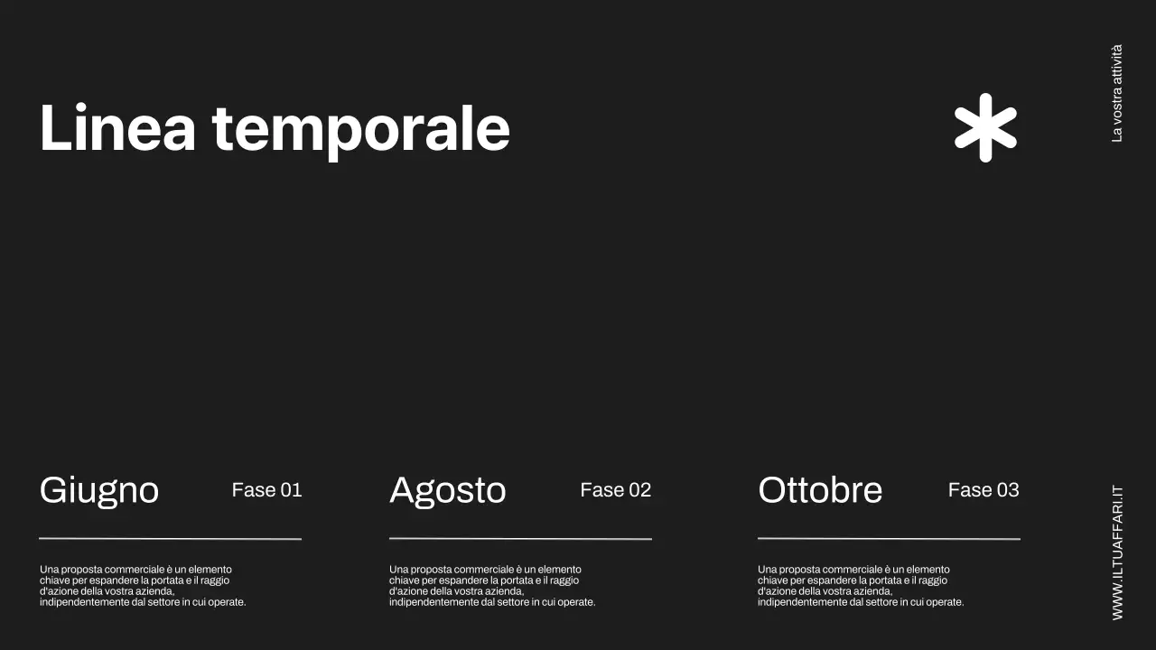 Proposta di progetto commerciale minimale in nero e avorio