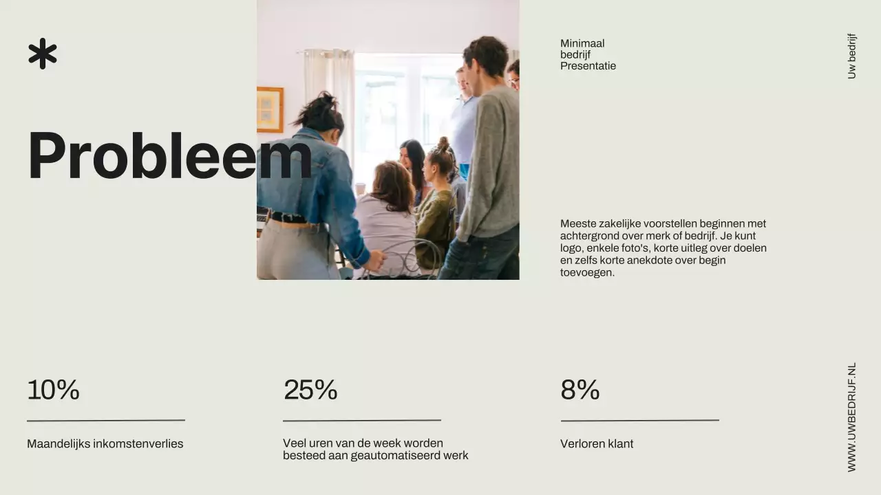 Minimalistisch zakelijk projectvoorstel in zwart en ivoor