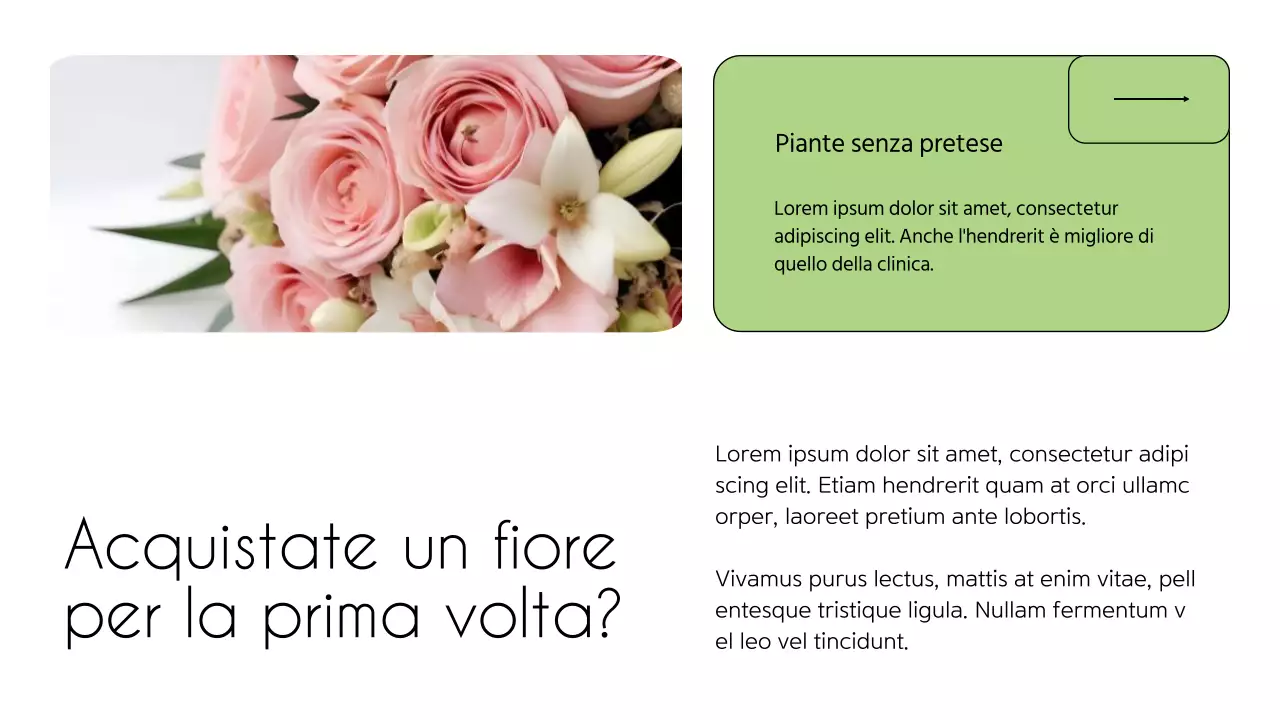 Presentazione dell'azienda del negozio di fiori minimalista bianco e verde