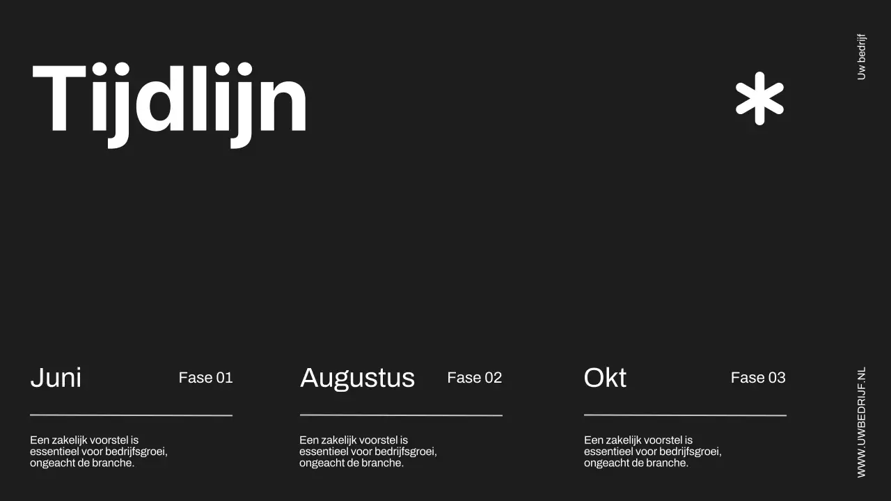 Minimalistisch zakelijk projectvoorstel in zwart en ivoor