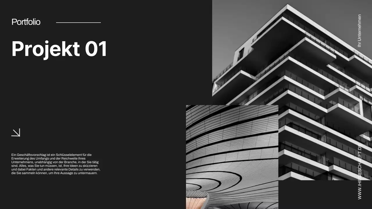 Schwarz und Elfenbein Minimal Business Project Proposal