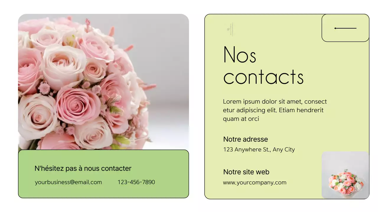 Introduction de la société Flower Shop Minimal blanc et vert