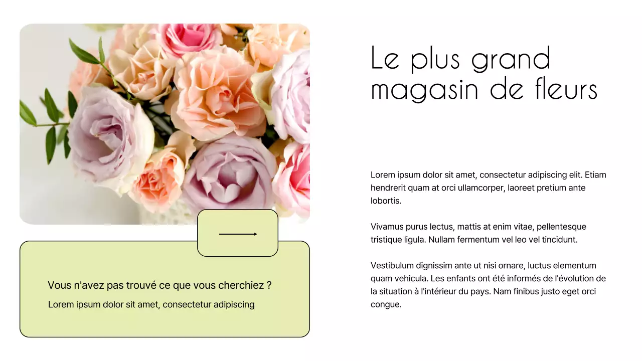 Introduction de la société Flower Shop Minimal blanc et vert