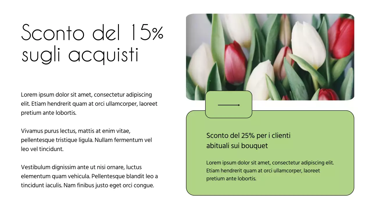 Presentazione dell'azienda del negozio di fiori minimalista bianco e verde