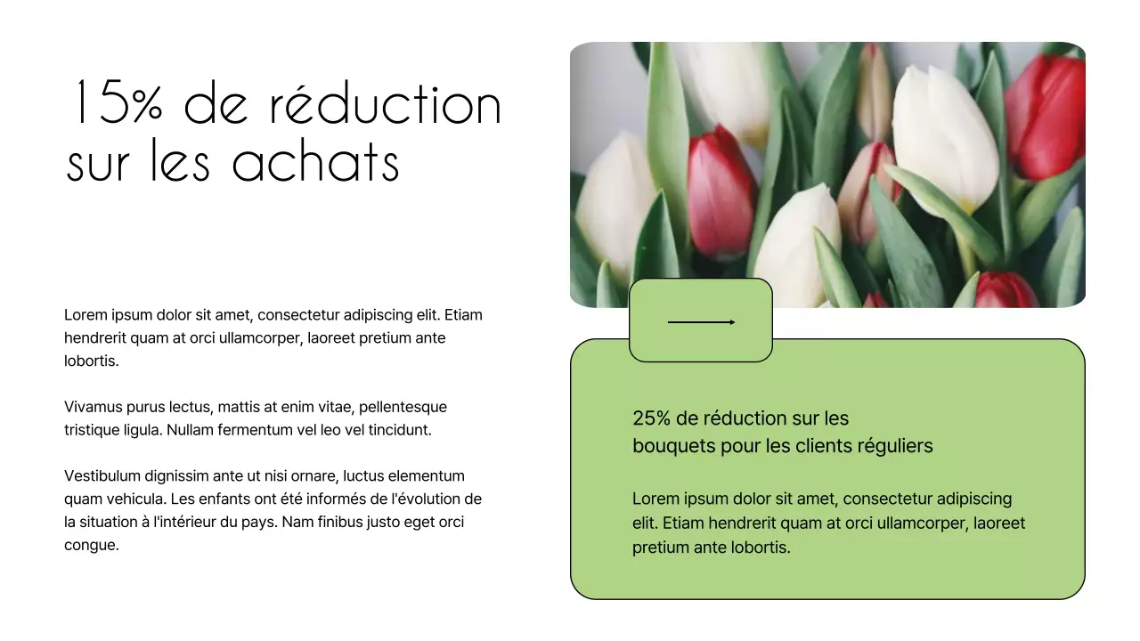 Introduction de la société Flower Shop Minimal blanc et vert