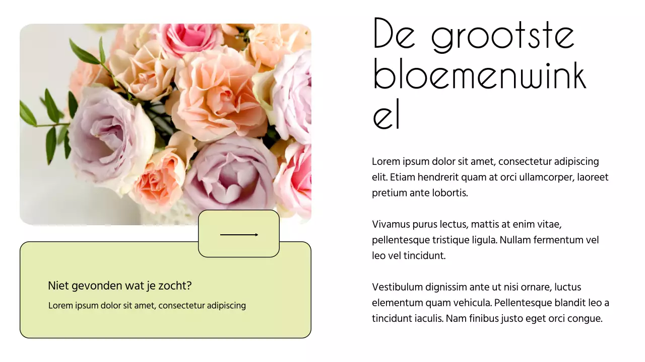 Wit en Groen Minimal Bloemenwinkel Introductie van het bedrijf