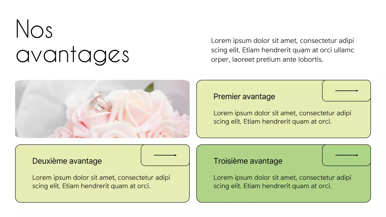 Introduction de la société Flower Shop Minimal blanc et vert