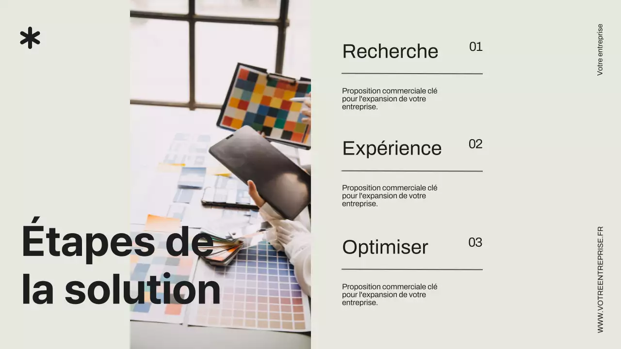 Proposition de projet d'entreprise minimale en noir et ivoire