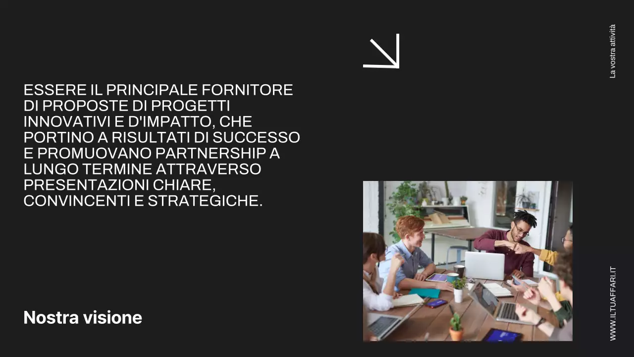 Proposta di progetto commerciale minimale in nero e avorio