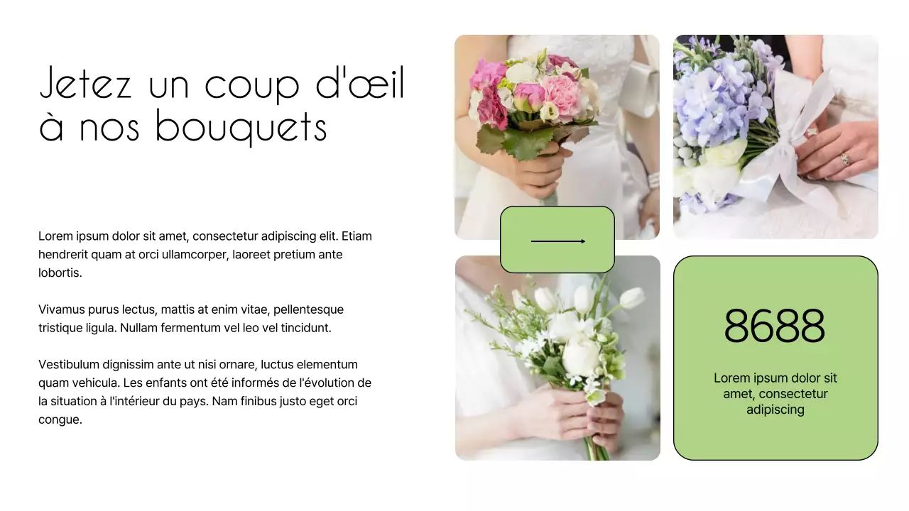 Introduction de la société Flower Shop Minimal blanc et vert