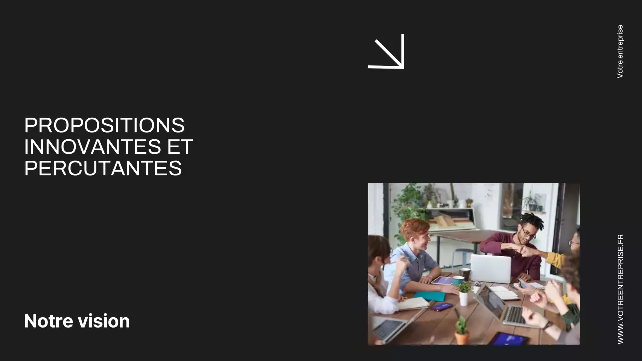 Proposition de projet d'entreprise minimale en noir et ivoire