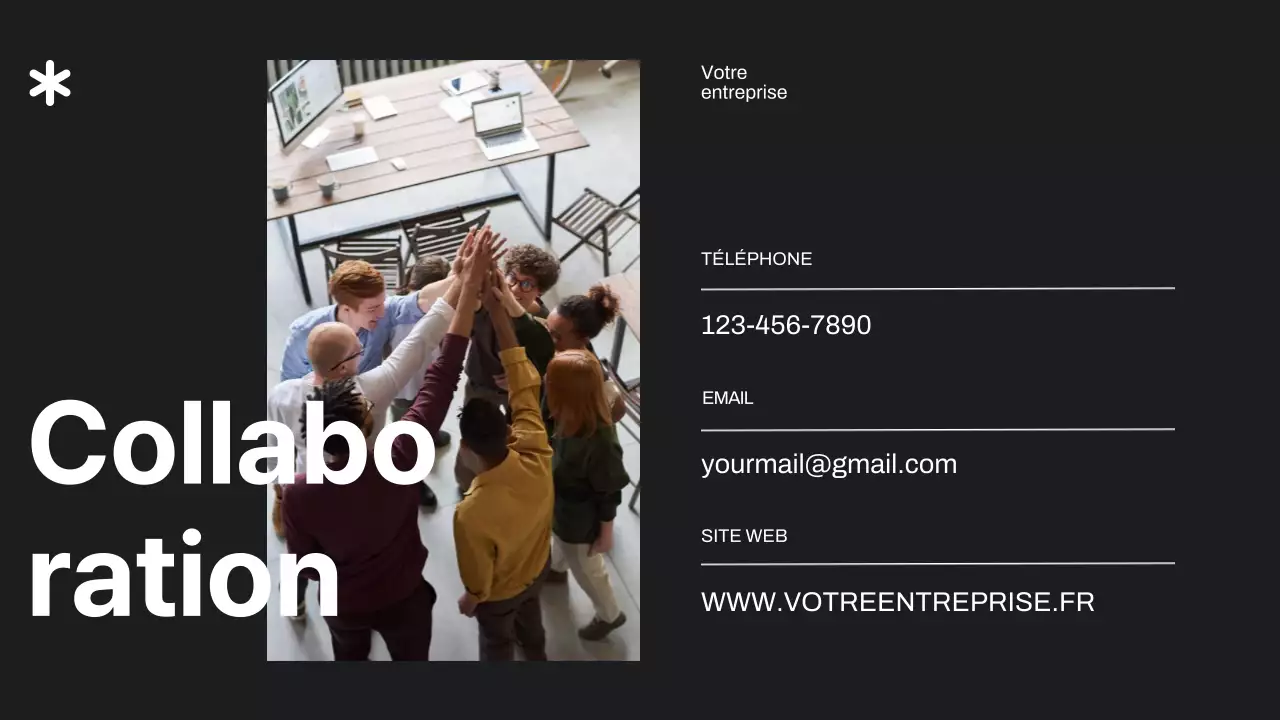 Proposition de projet d'entreprise minimale en noir et ivoire