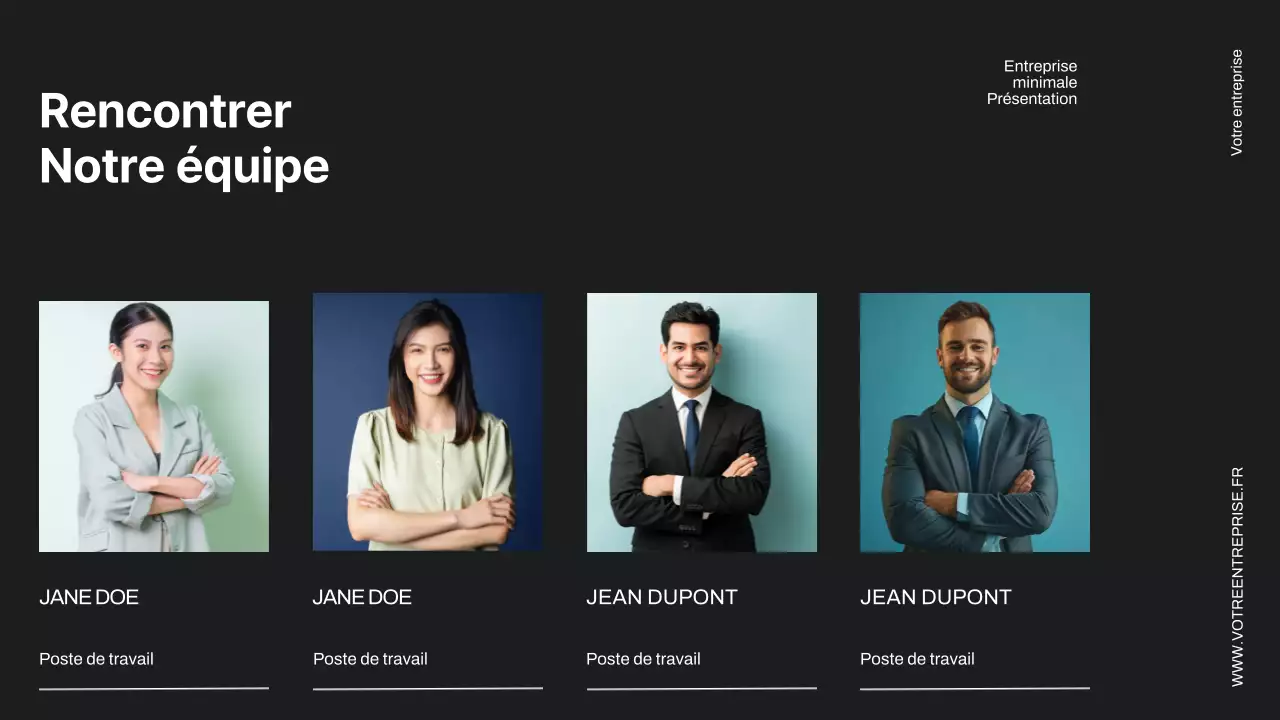 Proposition de projet d'entreprise minimale en noir et ivoire