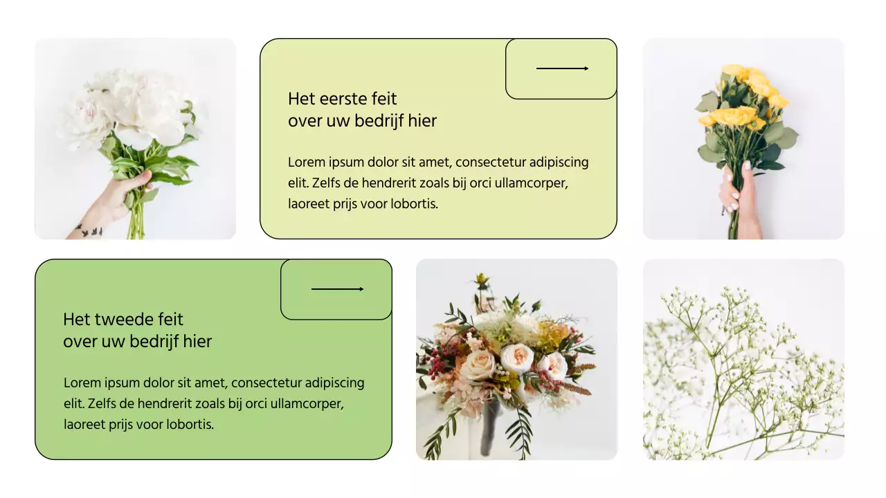Wit en Groen Minimal Bloemenwinkel Introductie van het bedrijf