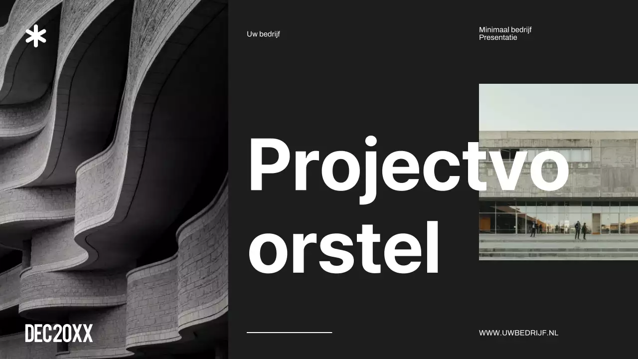 Minimalistisch zakelijk projectvoorstel in zwart en ivoor