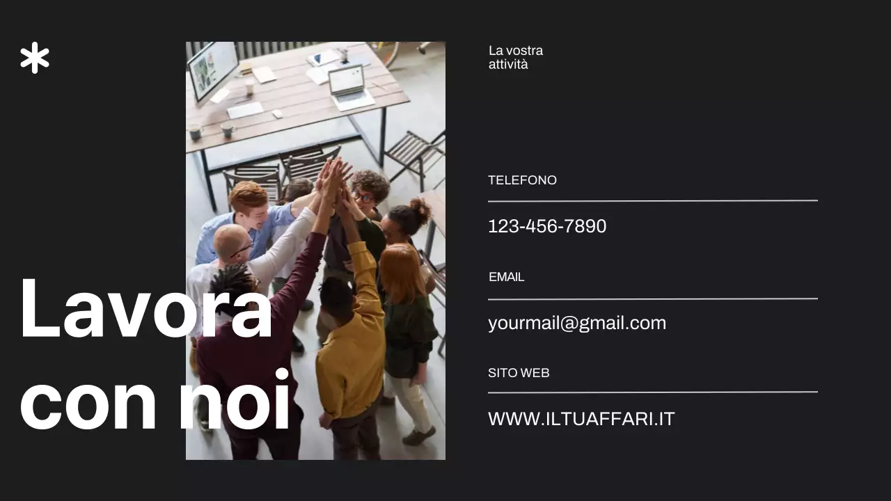 Proposta di progetto commerciale minimale in nero e avorio