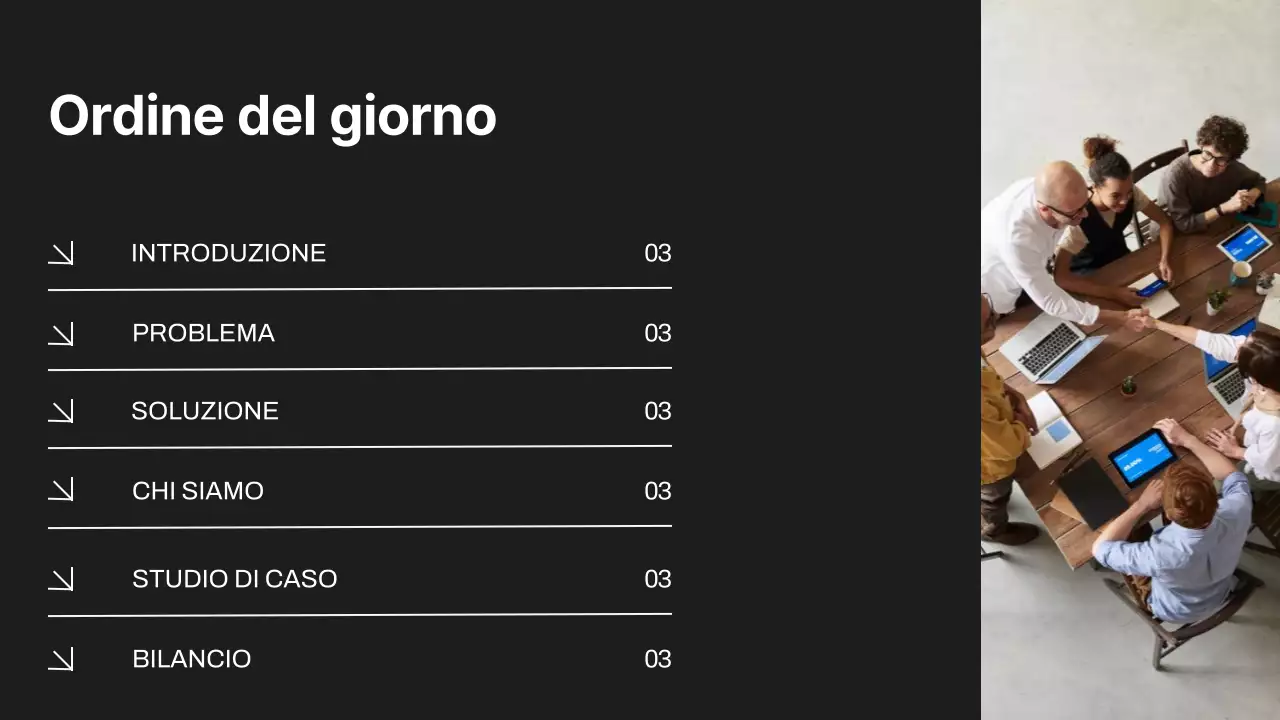 Proposta di progetto commerciale minimale in nero e avorio