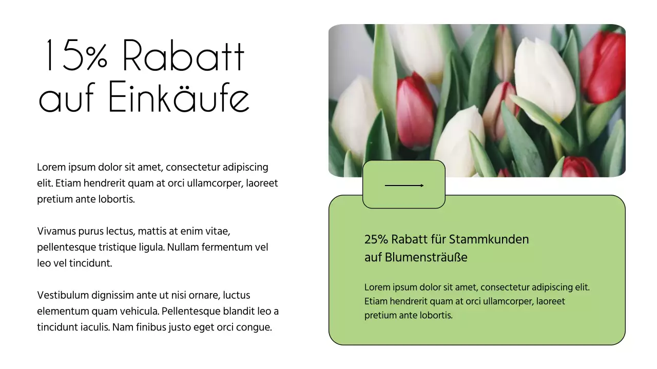 Weiß und Grün Minimal Flower Shop Einführung des Unternehmens
