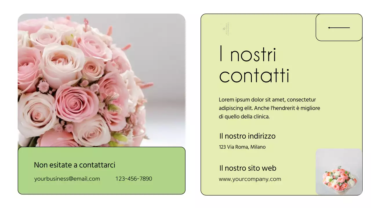 Presentazione dell'azienda del negozio di fiori minimalista bianco e verde