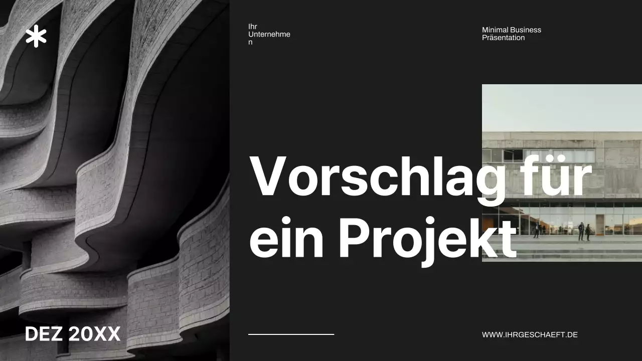 Schwarz und Elfenbein Minimal Business Project Proposal