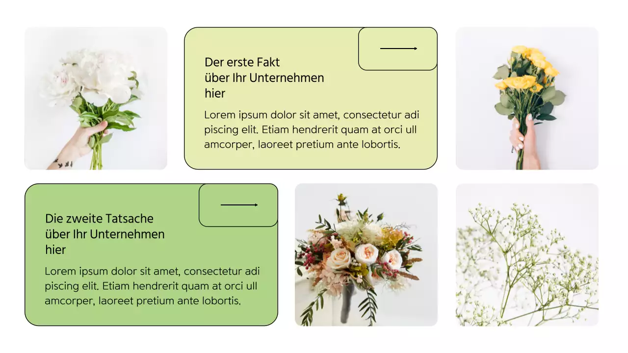 Weiß und Grün Minimal Flower Shop Einführung des Unternehmens