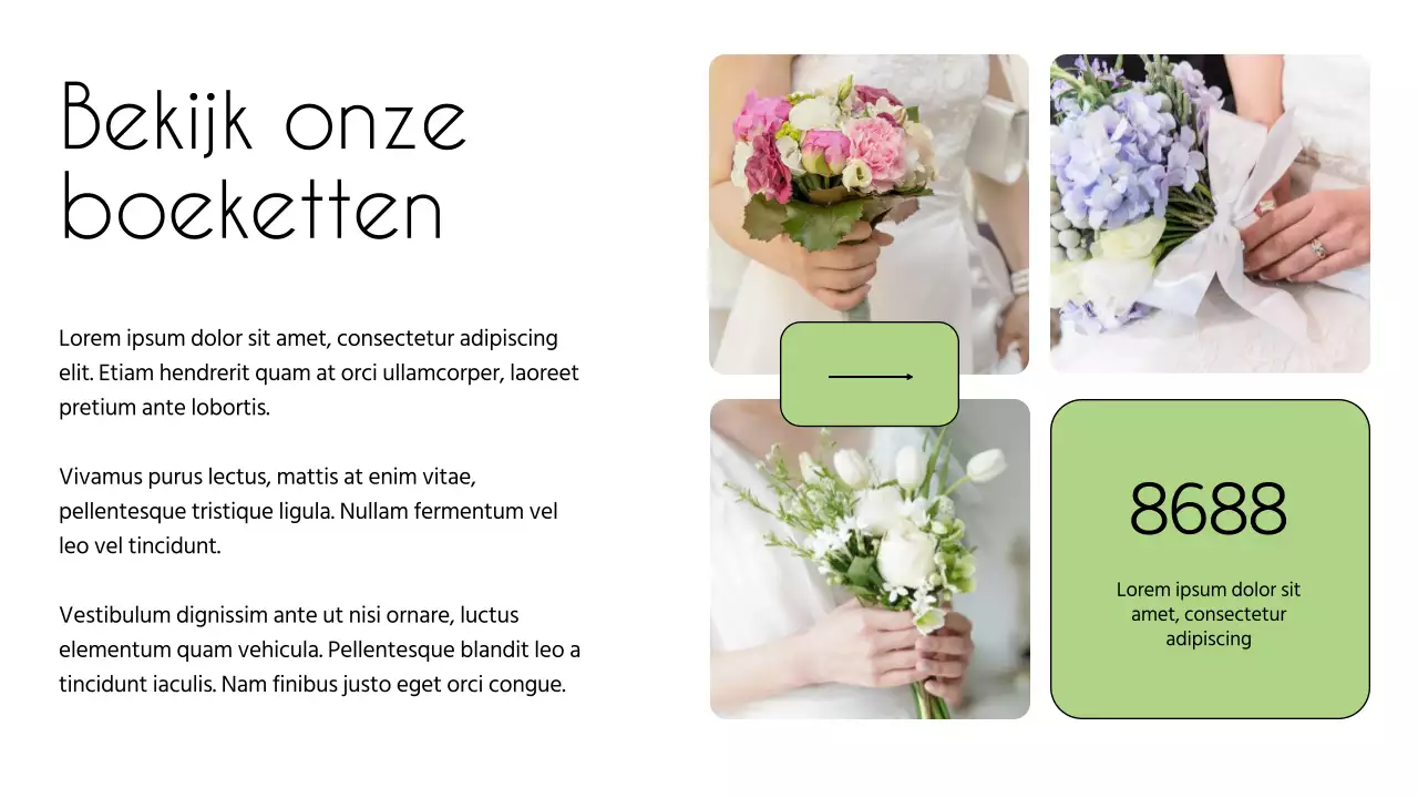 Wit en Groen Minimal Bloemenwinkel Introductie van het bedrijf