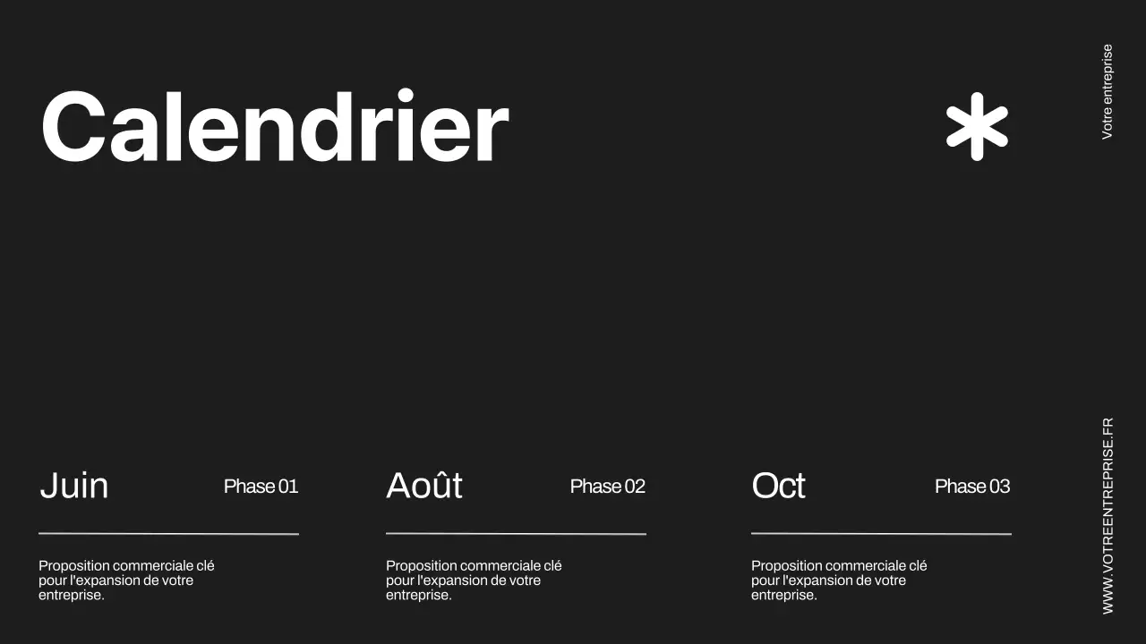 Proposition de projet d'entreprise minimale en noir et ivoire
