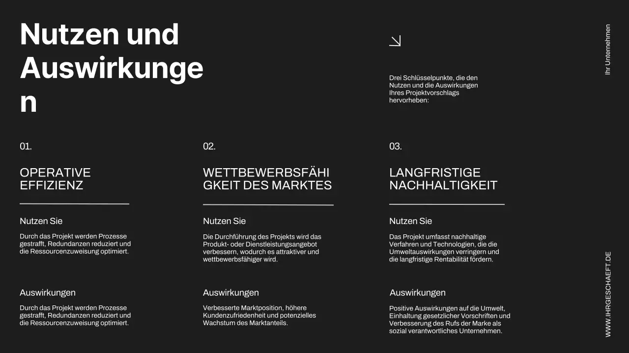 Schwarz und Elfenbein Minimal Business Project Proposal