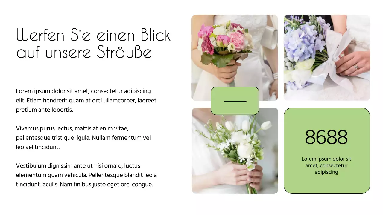 Weiß und Grün Minimal Flower Shop Einführung des Unternehmens