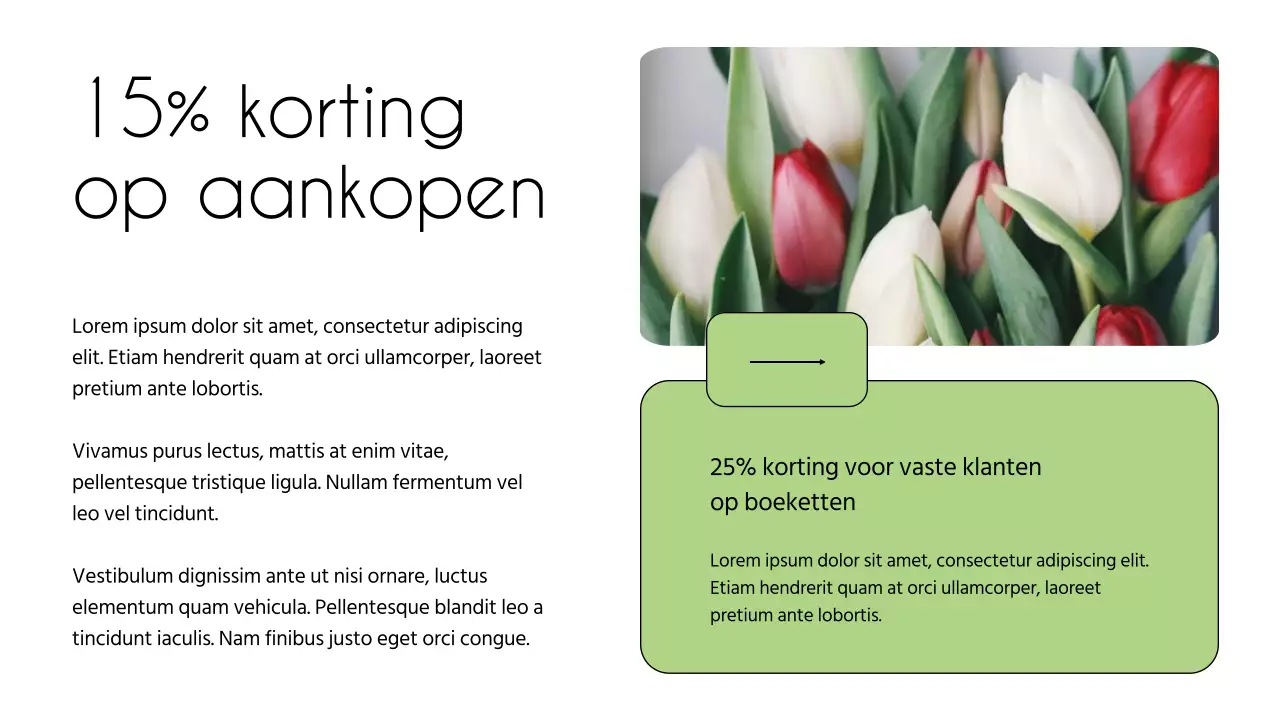 Wit en Groen Minimal Bloemenwinkel Introductie van het bedrijf