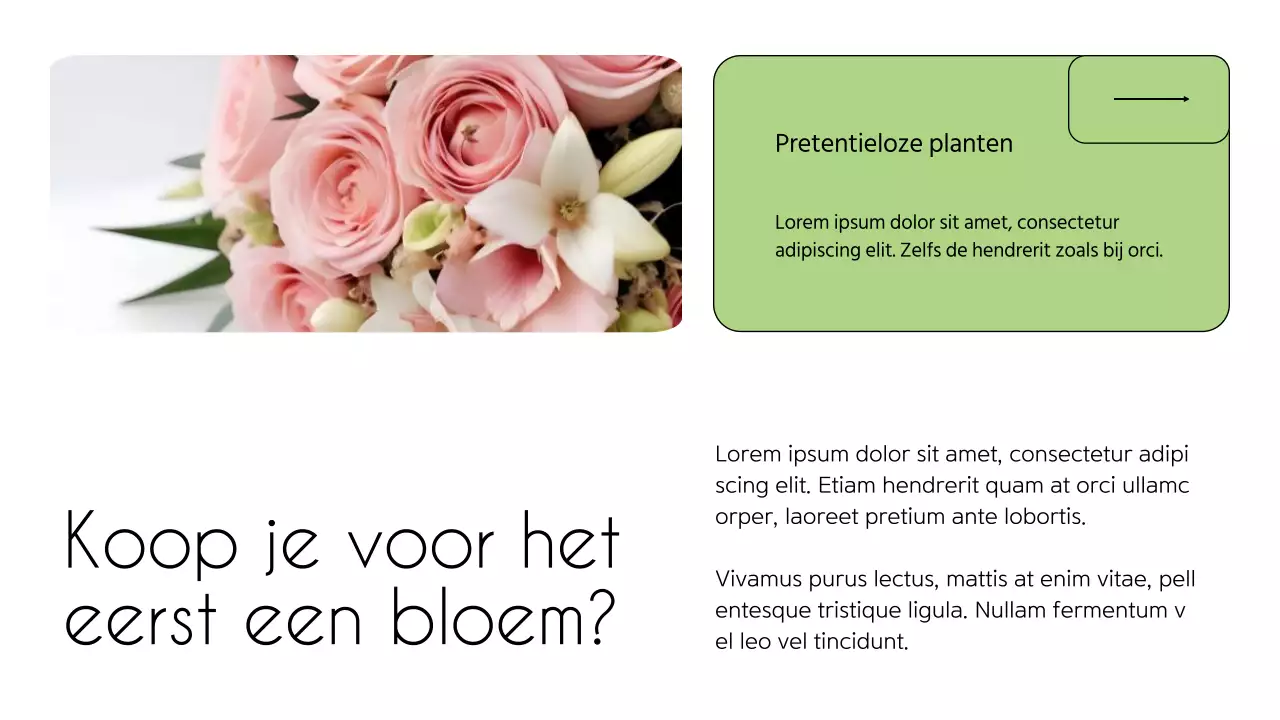 Wit en Groen Minimal Bloemenwinkel Introductie van het bedrijf