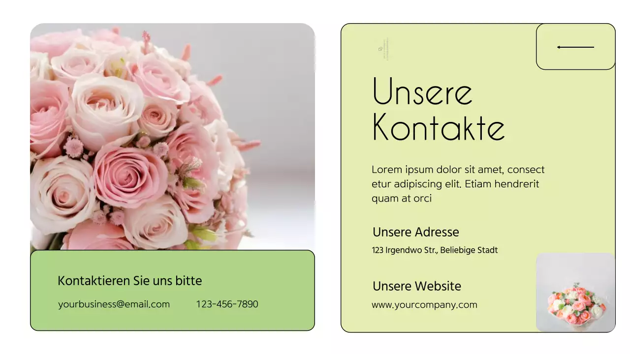 Weiß und Grün Minimal Flower Shop Einführung des Unternehmens