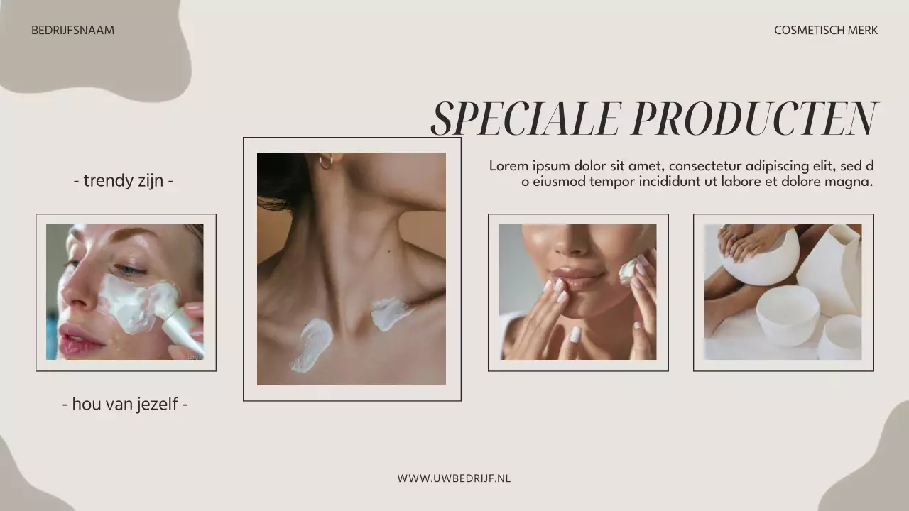 Beige en grijs moderne esthetische schoonheid merk promotie