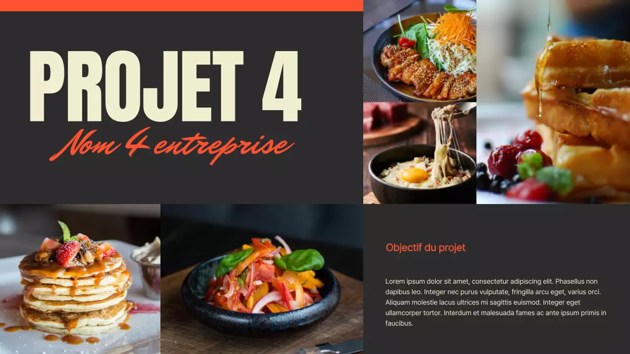 Présentation du portfolio d'un photographe de tendances en noir et rouge